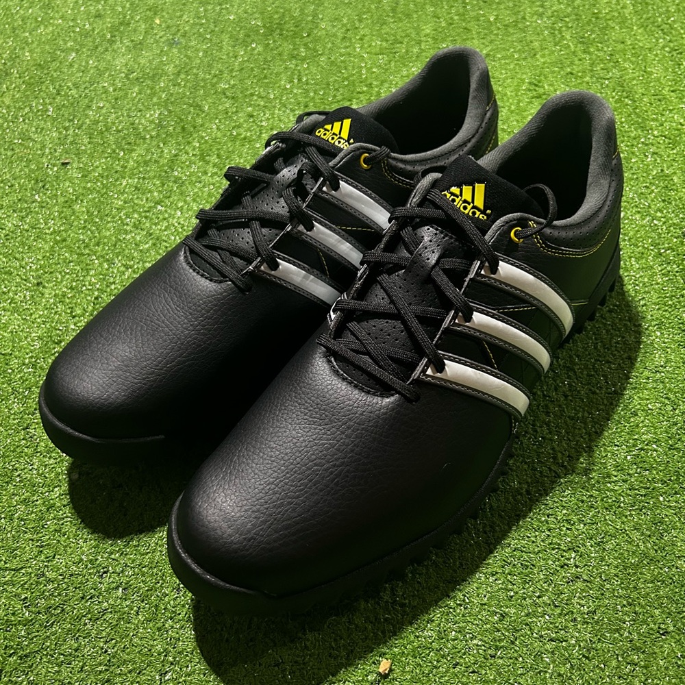 Brand New Adidas Tour 360 Lite Golf Cleats 11.5 Black White Spikes
